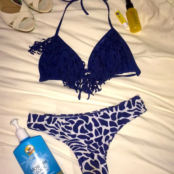 Other - Blue giraffe bikini with blue fringe